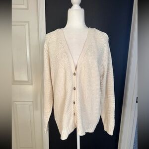 Vintage Gap Textured Cream Button Down Cardigan 
Size Large